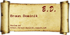 Braun Dominik névjegykártya